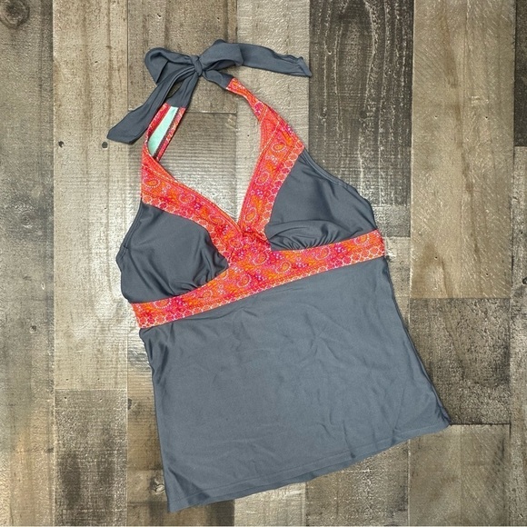 Athleta Ventana Boho Paisley Tiki Halter Bra TopTankini 34B/C Tall - Picture 2 of 10